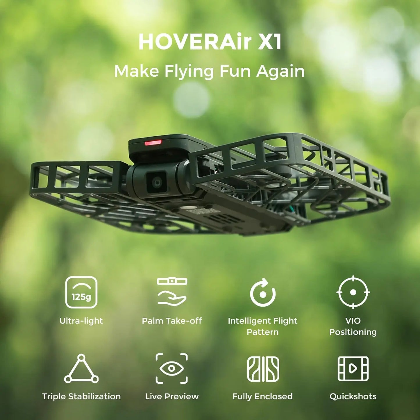 HOVERAir X1 Drone: Pocket-Sized, Self-Flying Camera with HDR Video.